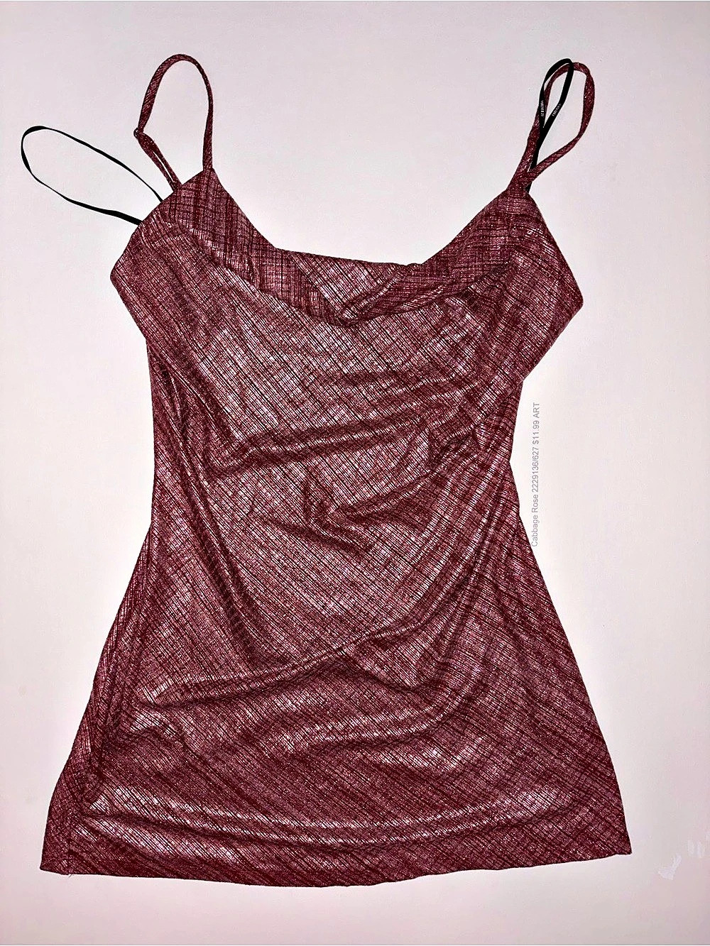 Forever 21 Burgundy Metallic Slip Dress Mini size Medium